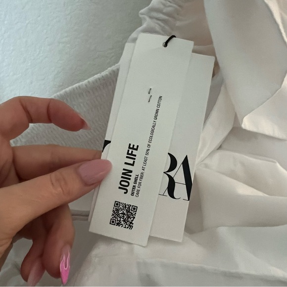 NWT Zara Blogger Fav Asymmetrical One Shoulder Poplin Ruffle Top White - Picture 14 of 16